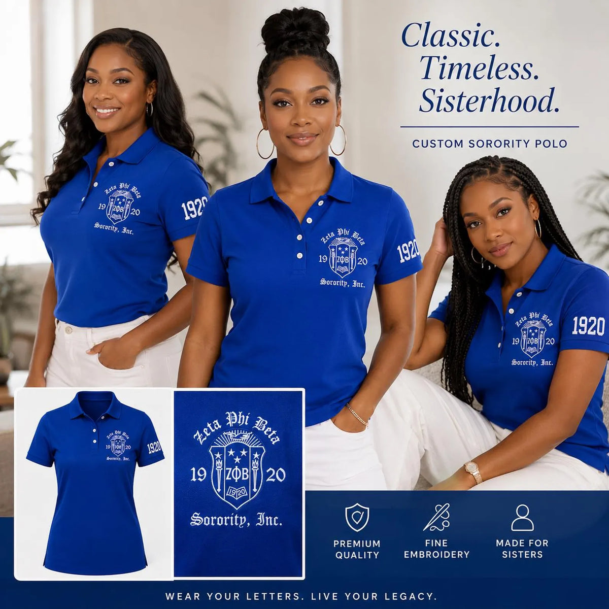 Custom Zeta Polo Design for Omega Gamma Zeta Chapter Members - product image 4