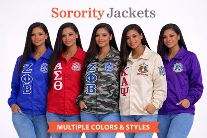Red custom embroidered Coach Line Jacket with personalized front, back, and sleeve embroidery