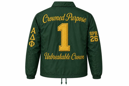 custom embroidered Custom Line Jacket with personalized front, back, and sleeve embroidery