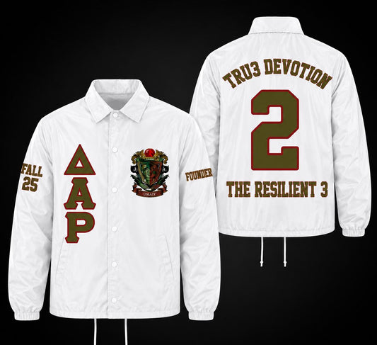 Delta Alpha Rho personalized line jacket with custom front, back and sleeve embroidery