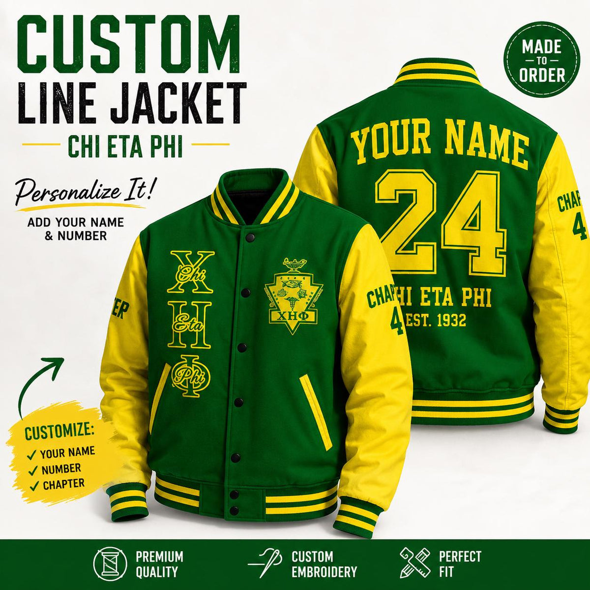 Royal Blue / White Alpha Kappa Alpha Coach Line Jacket with personalized front, back, and sleeve embroidery