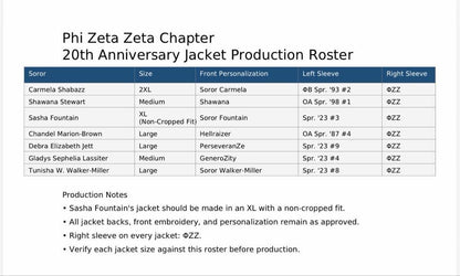 Royal Blue / White Zeta Phi Beta Cropped Line Jacket with personalized front, back, and sleeve embroidery