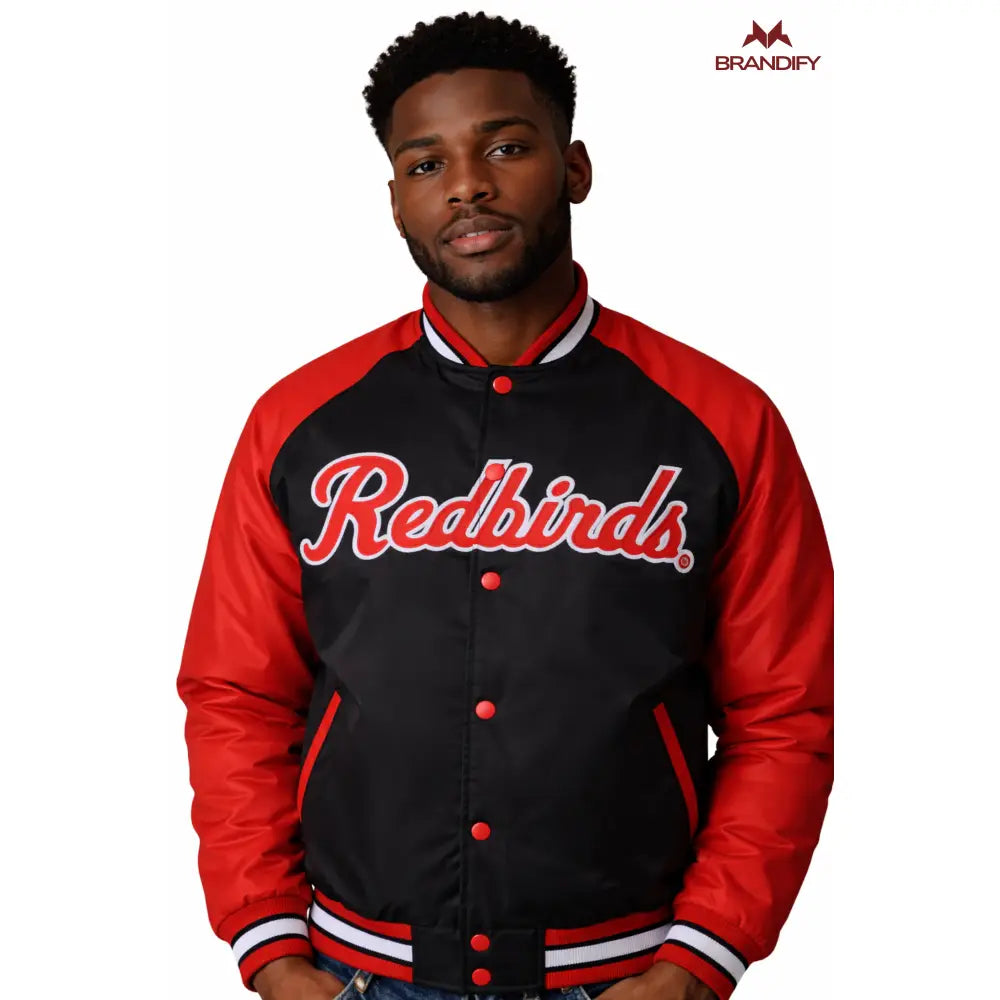 Custom Greek Letter Bomber Jacket front view with organization-inspired bomber design