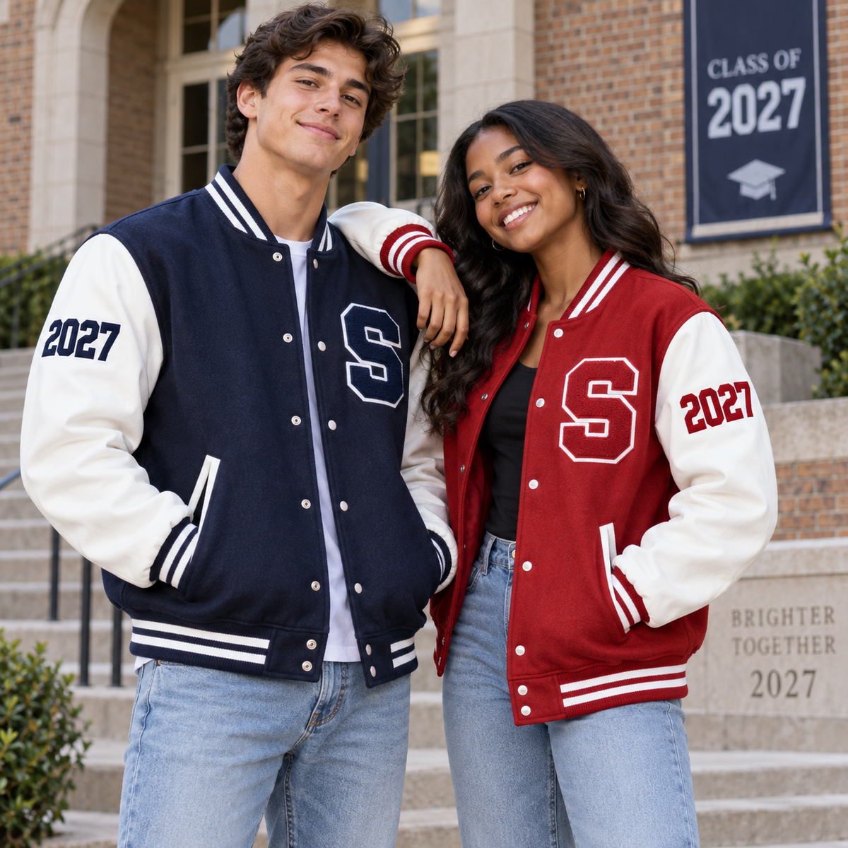 Custom letterman jacket personalization package guide with five decoration levels