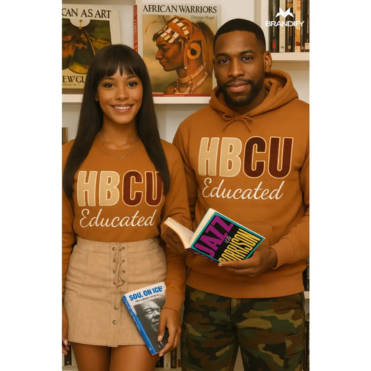 Brown Melanin HBCU Educated chenille sweatshirt with personalized design