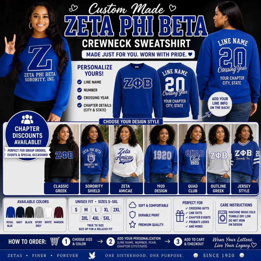 Red Zeta Phi Beta Custom Line Jacket with personalized front, back, and sleeve embroidery