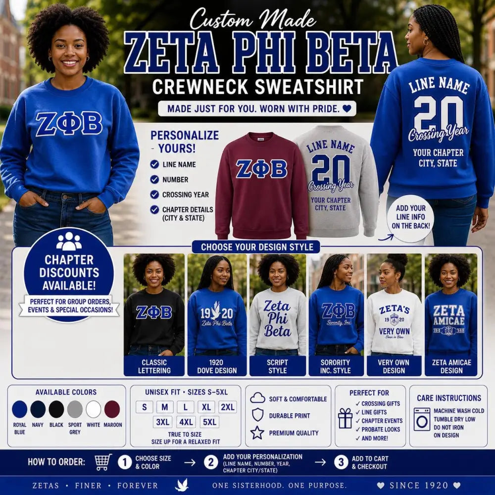 Red Zeta Phi Beta Custom Line Jacket with personalized front, back, and sleeve embroidery