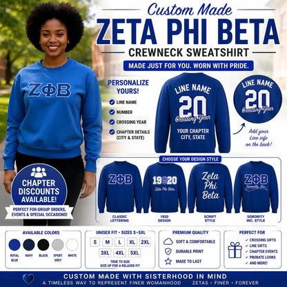 Red Zeta Phi Beta Custom Line Jacket with personalized front, back, and sleeve embroidery