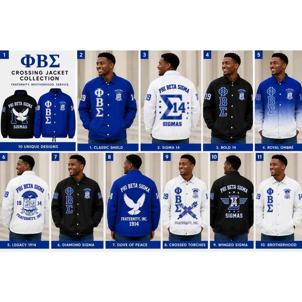 Royal Blue / Red Phi Beta Sigma Coach Line Jacket with personalized front, back, and sleeve embroidery