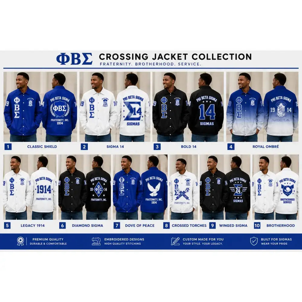Royal Blue / Red Phi Beta Sigma Coach Line Jacket with personalized front, back, and sleeve embroidery