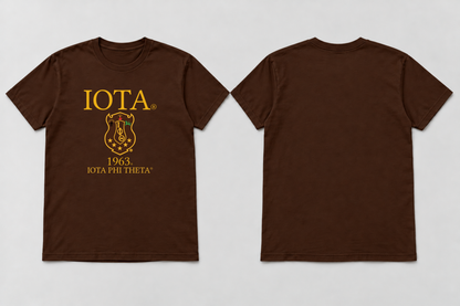 Approved Iota Phi Theta charcoal brown IOTA Shield 1963 T-shirt