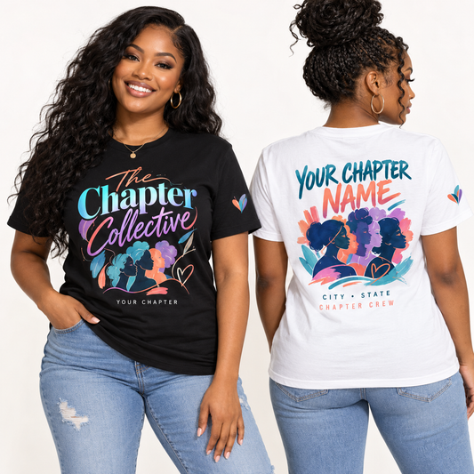 Custom Sorority The Chapter Collective chapter group shirt on models