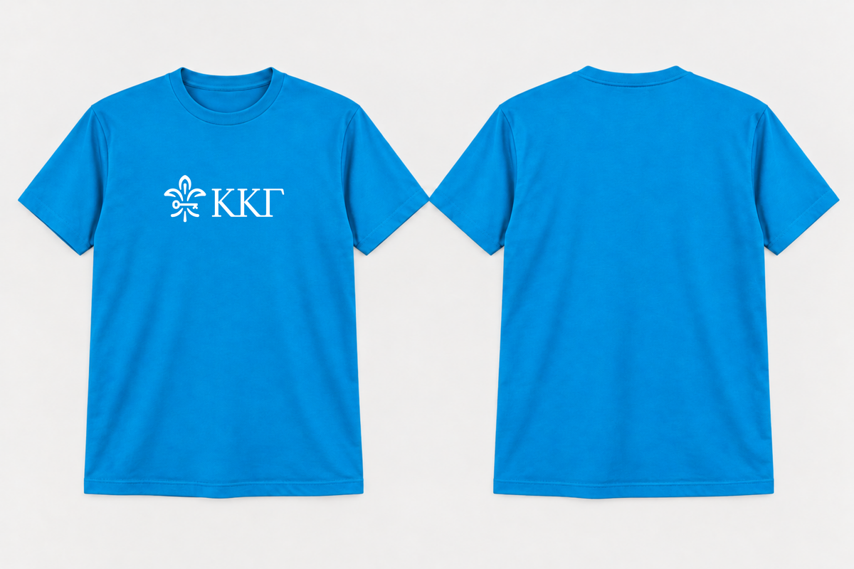 Approved Kappa Kappa Gamma Gamma Blue Horizontal Greek Key T-shirt