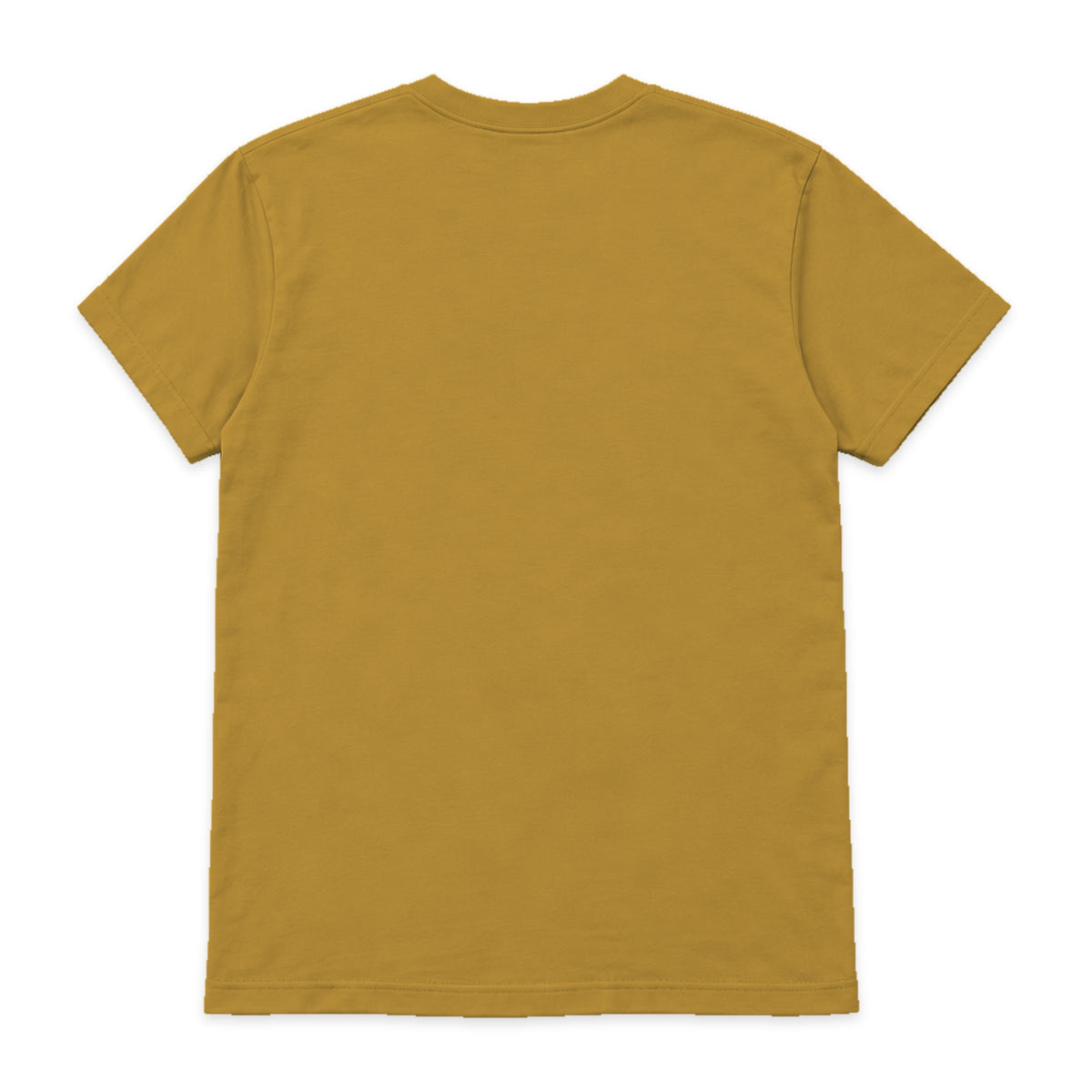Digital back-view mockup of the gilded gold Iota Phi Theta T-shirt; standard As Shown back is undecorated