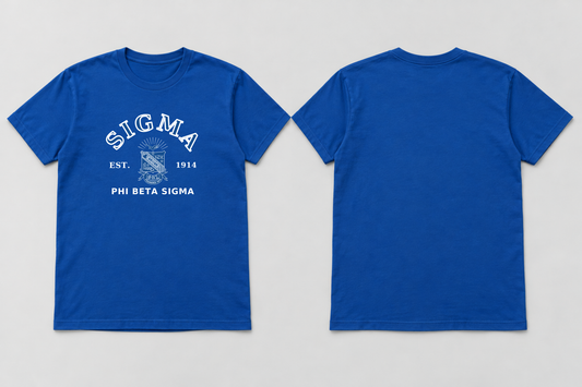 Approved Phi Beta Sigma royal blue Sigma Heritage T-shirt