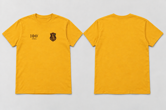 Approved Iota Phi Theta gilded gold Classic Chest Crest Letters T-shirt