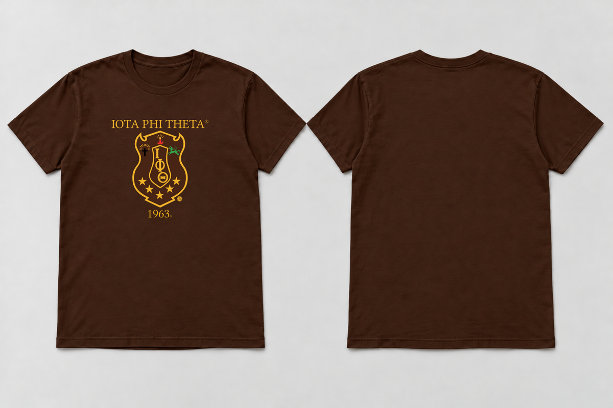 Approved Iota Phi Theta charcoal brown Classic Shield 1963 T-shirt