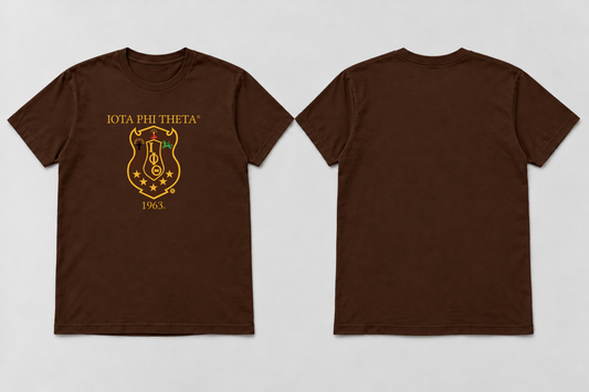 Approved Iota Phi Theta charcoal brown Classic Shield 1963 T-shirt