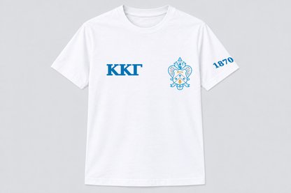 Kappa Kappa Gamma White classic printed T-shirt — shirt-only mockup