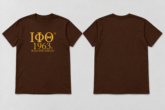 Approved Iota Phi Theta charcoal brown Greek 1963 T-shirt