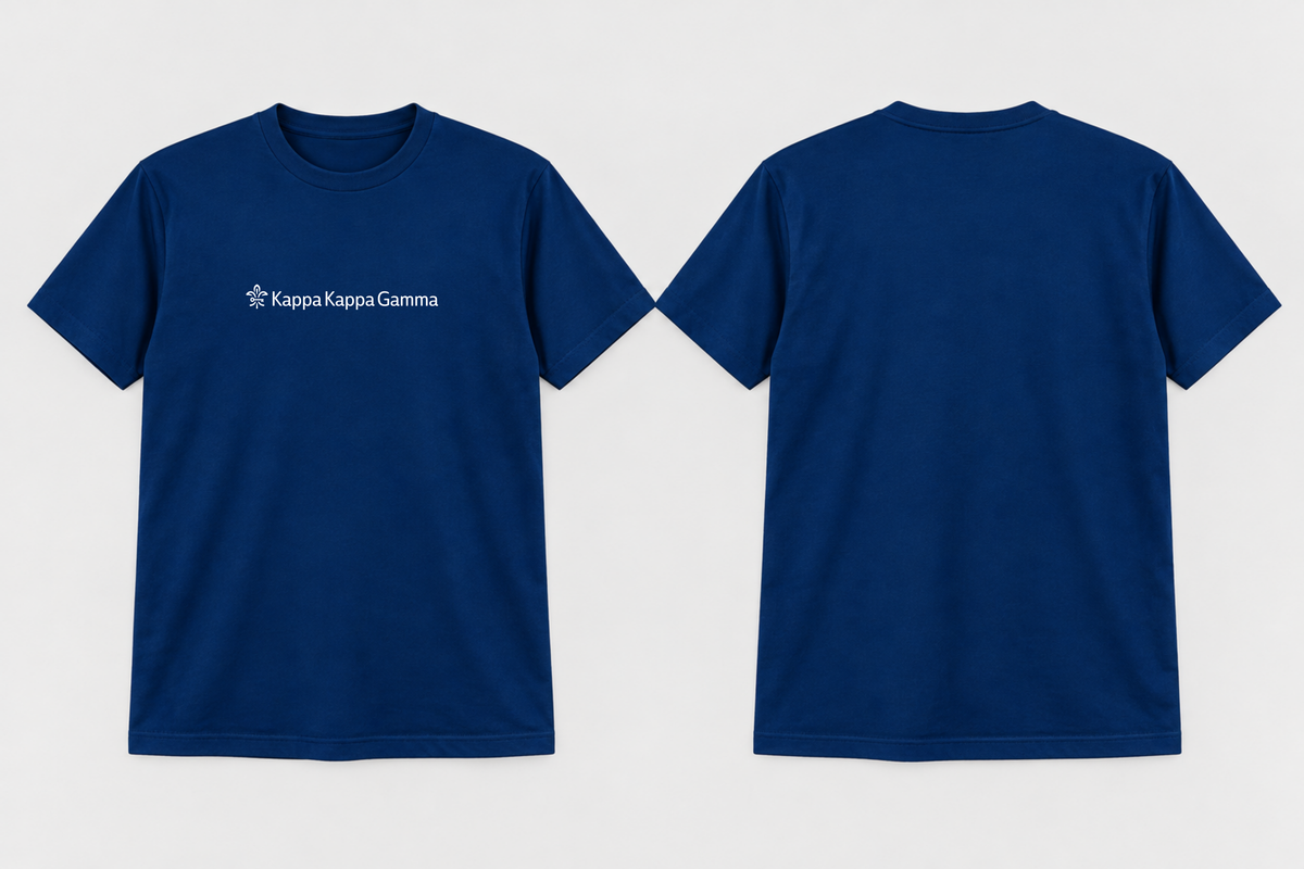 Approved Kappa Kappa Gamma Kappa Blue Horizontal Brandmark T-shirt