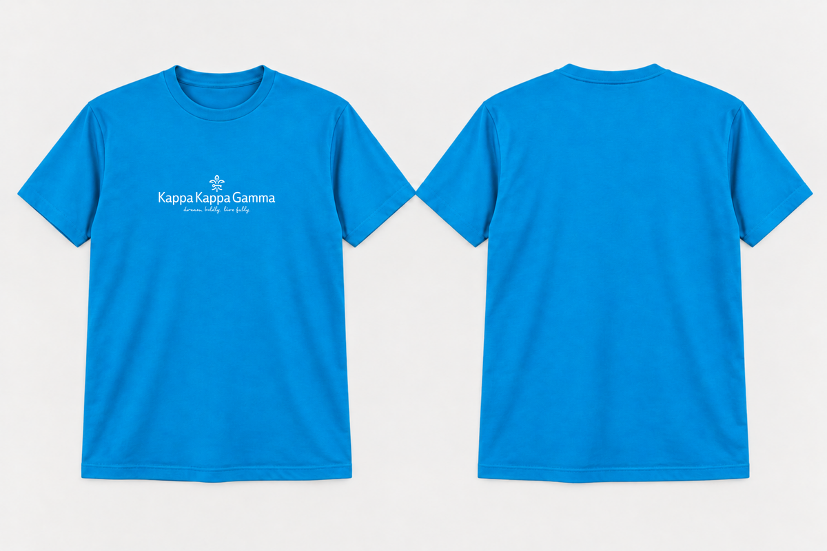 Approved Kappa Kappa Gamma Gamma Blue Brandmark Tagline T-shirt