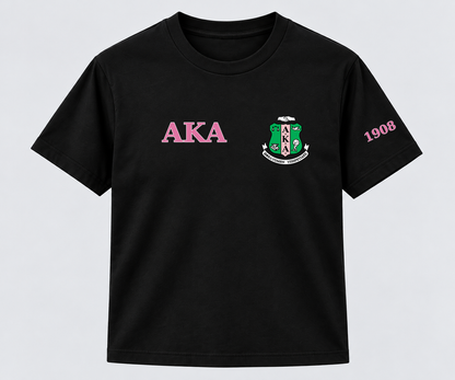Alpha Kappa Alpha Black classic printed T-shirt — shirt-only mockup