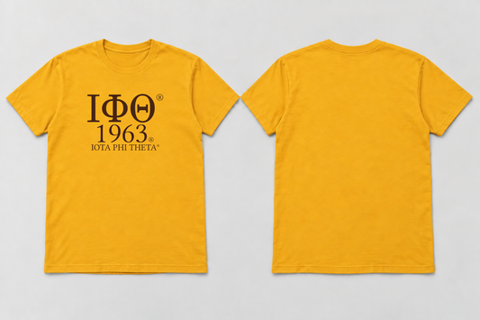 Approved Iota Phi Theta gilded gold Greek 1963 T-shirt