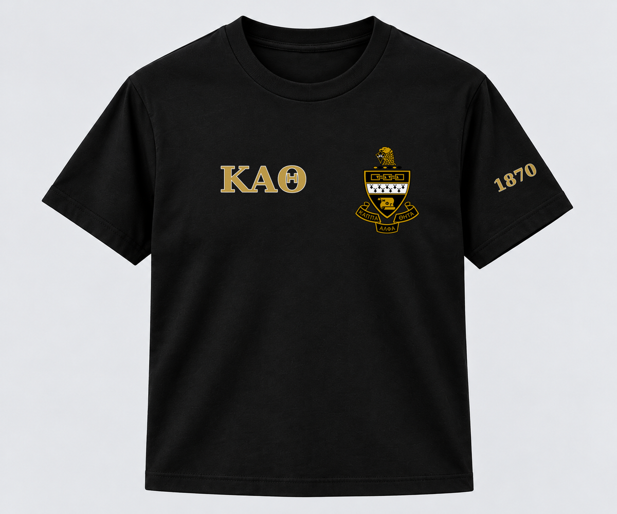 Kappa Alpha Theta Black classic printed T-shirt — shirt-only mockup