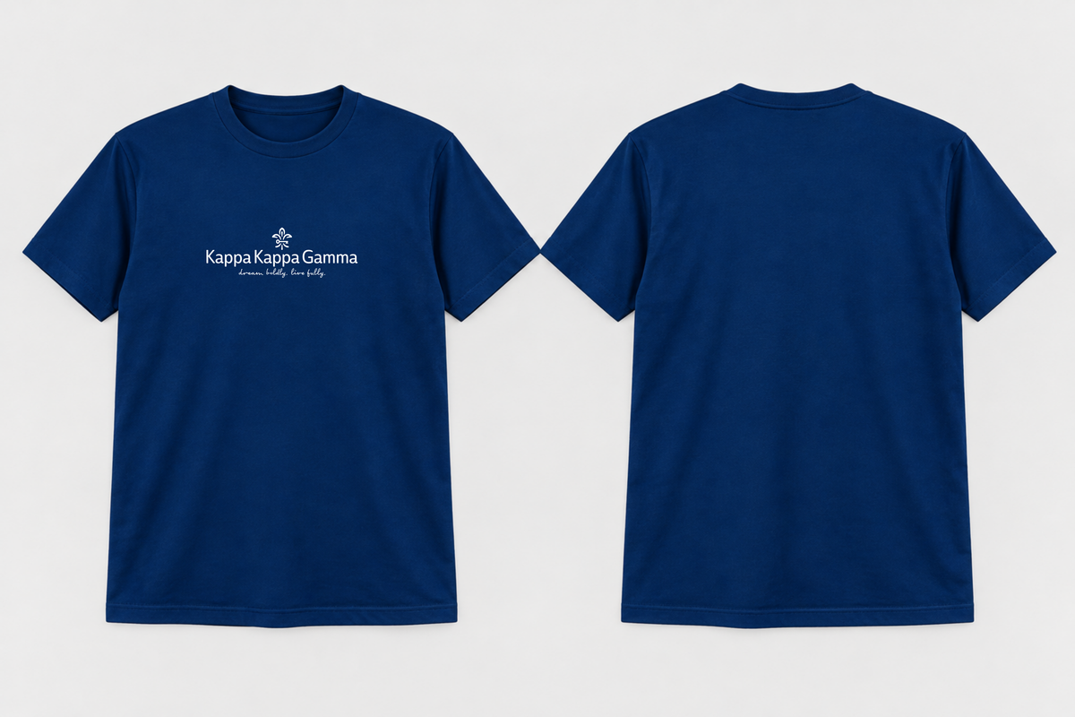 Approved Kappa Kappa Gamma Kappa Blue Brandmark Tagline T-shirt