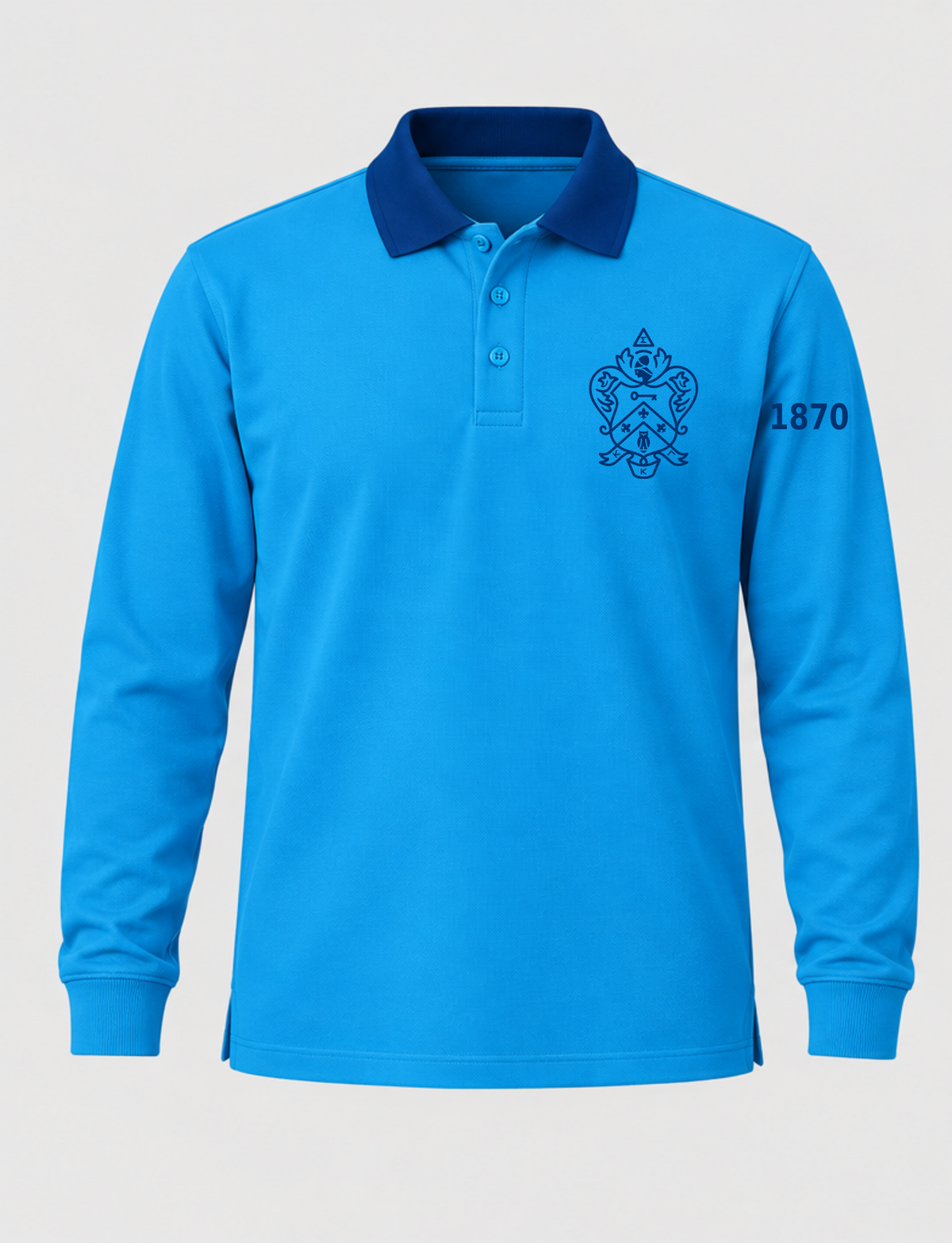 Approved Kappa Kappa Gamma Gamma Blue long-sleeve polo