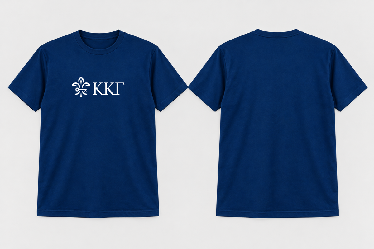 Approved Kappa Kappa Gamma Kappa Blue Horizontal Greek Key T-shirt
