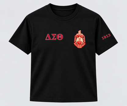 Delta Sigma Theta Black classic printed T-shirt — shirt-only mockup
