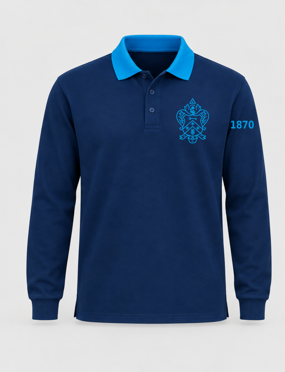 Approved Kappa Kappa Gamma Kappa Blue long-sleeve polo