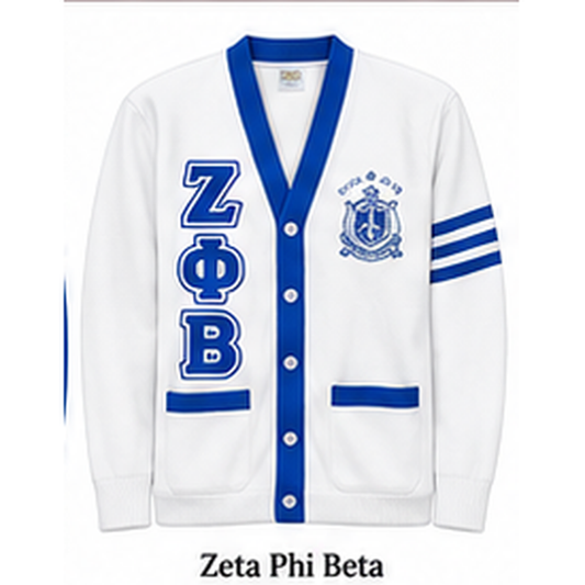 Alpha Phi Alpha gold and black custom embroidered cardigan