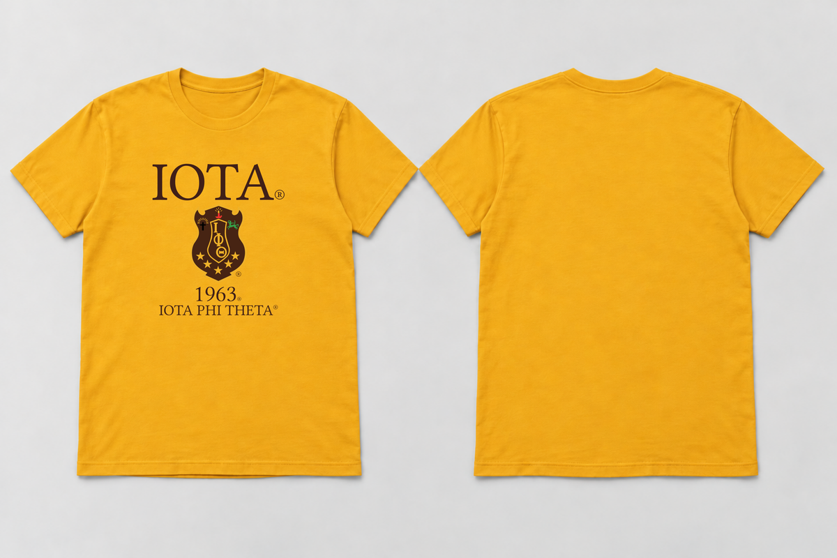 Approved Iota Phi Theta gilded gold IOTA Shield 1963 T-shirt