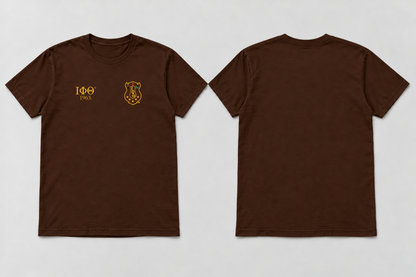 Approved Iota Phi Theta charcoal brown Classic Chest Crest Letters T-shirt