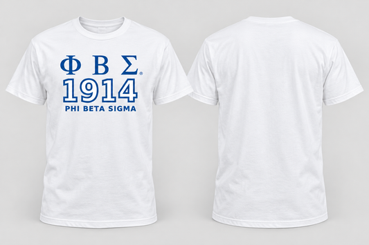 Approved Phi Beta Sigma white Arched Shield T-shirt