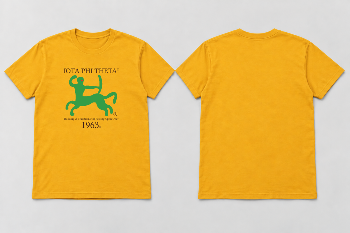 Approved Iota Phi Theta gilded gold Centaur Motto 1963 T-shirt