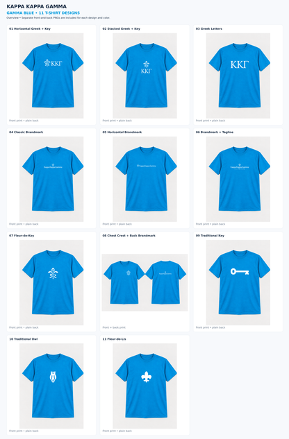 Kappa Kappa Gamma Gamma Blue approved T-shirt collection