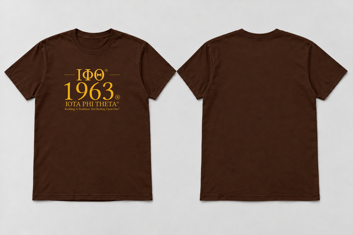 Approved Iota Phi Theta charcoal brown 1963 Heritage T-shirt