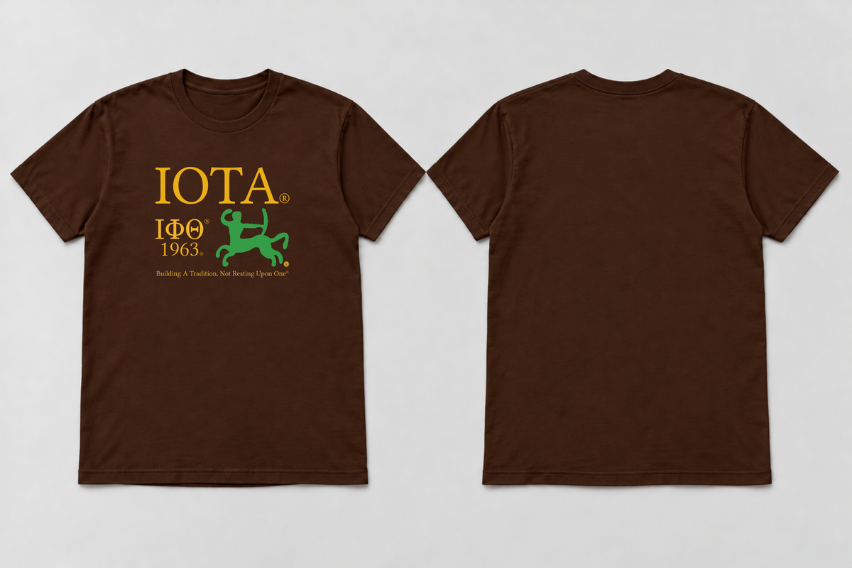 Approved Iota Phi Theta charcoal brown IOTA Centaur Signature T-shirt