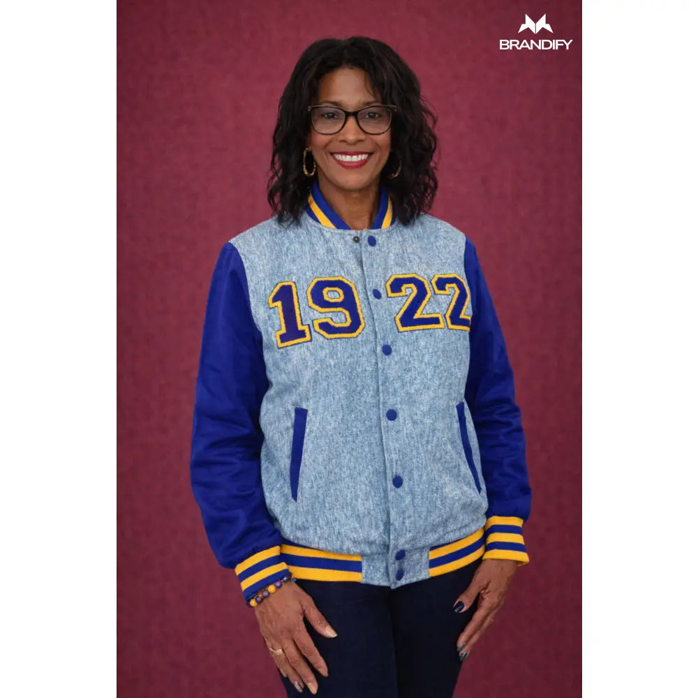 Custom 1922 Sigma Gamma Rho Sorority Apparel back view with custom line name and number