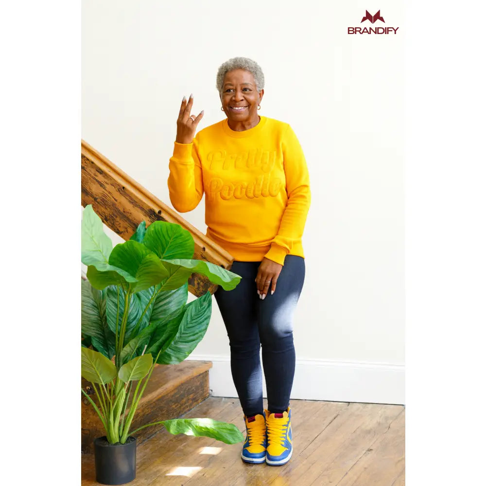 Custom Solid Color Alpha Kappa Alpha Chenille Sweatshirt front view with raised chenille Greek lettering
