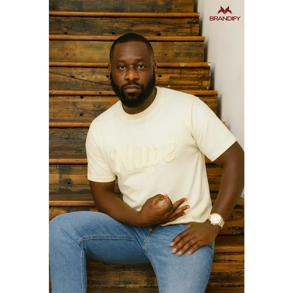 Custom Solid Color Kappa Alpha Psi Chenille Tee front view with raised chenille Greek lettering