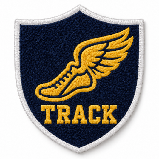 Custom chenille track activity patch