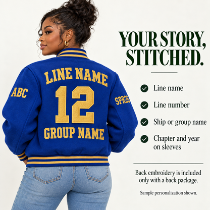 Wool varsity jacket back personalization guide