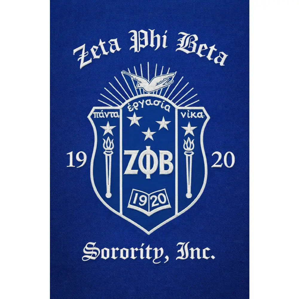 Gold / Red Zeta Phi Beta Cropped Line Jacket with personalized front, back, and sleeve embroidery